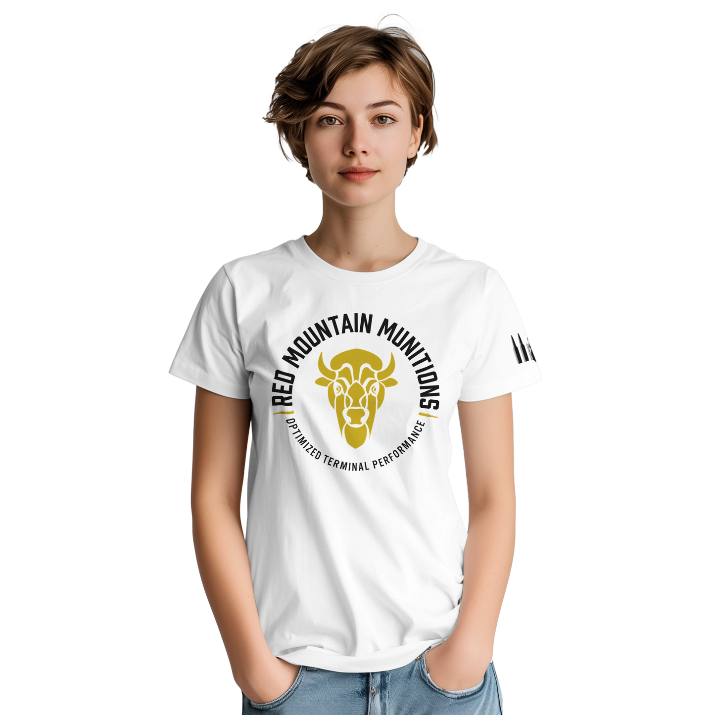 Red Mountain Badge Crewneck T-shirt | Unisex