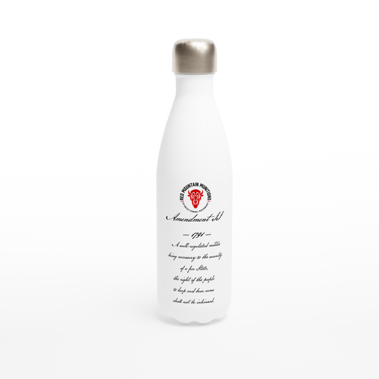 2nd Amendment with Logo - White 17oz Stainless Steel Water Bottle